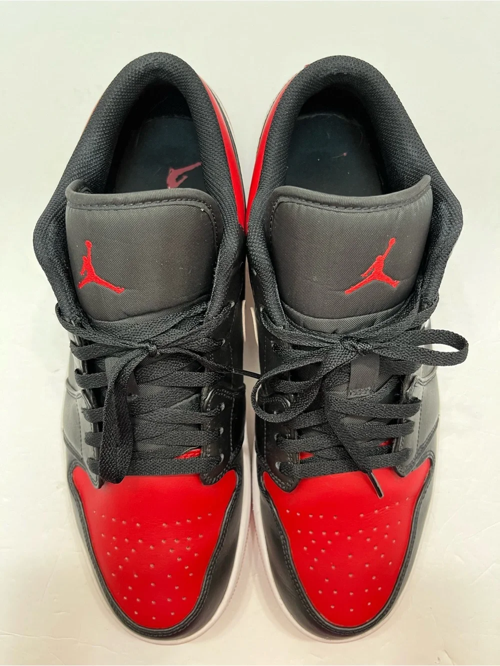 Nike Air Jordan 1 Low Alternate Bred Toe Black Gym Red 553558-066 Size 14